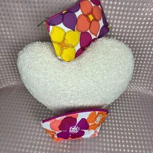 Clinique Pink and Orange Cosmetic Bag Set